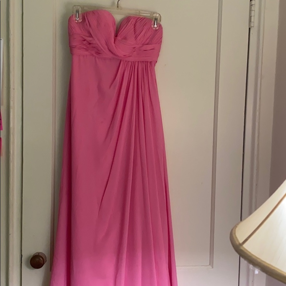 Rk Bridal bridesmaid pink strapless long dress